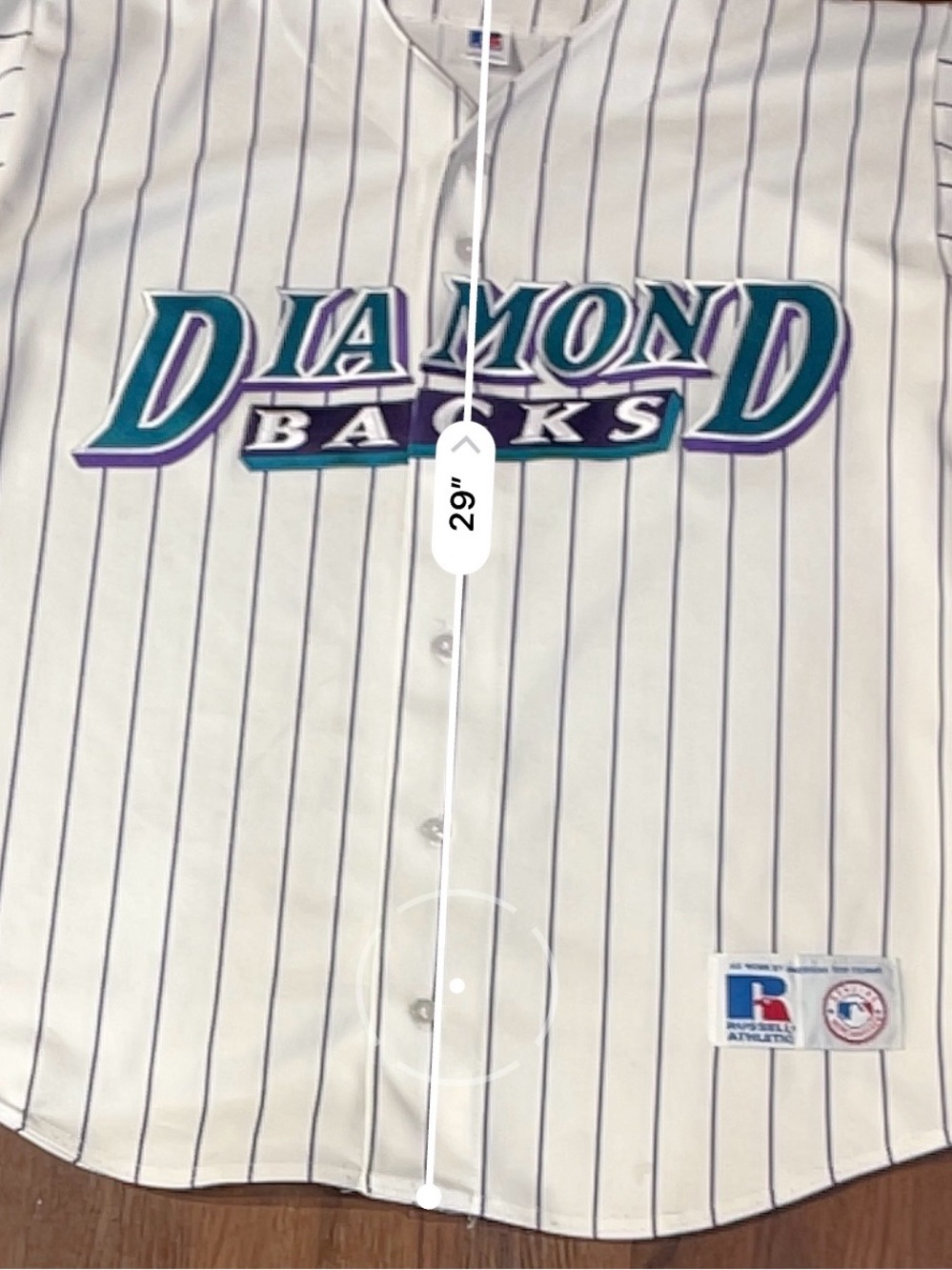 Vintage Arizona Diamondbacks Jersey Pinstripe Russell MLB 90s Large Made In USA - Picture 7 of 7